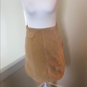 Camel colored suede skirt